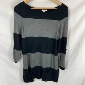 Caslon Oversized Sweater Striped with Pockets size Petite XS